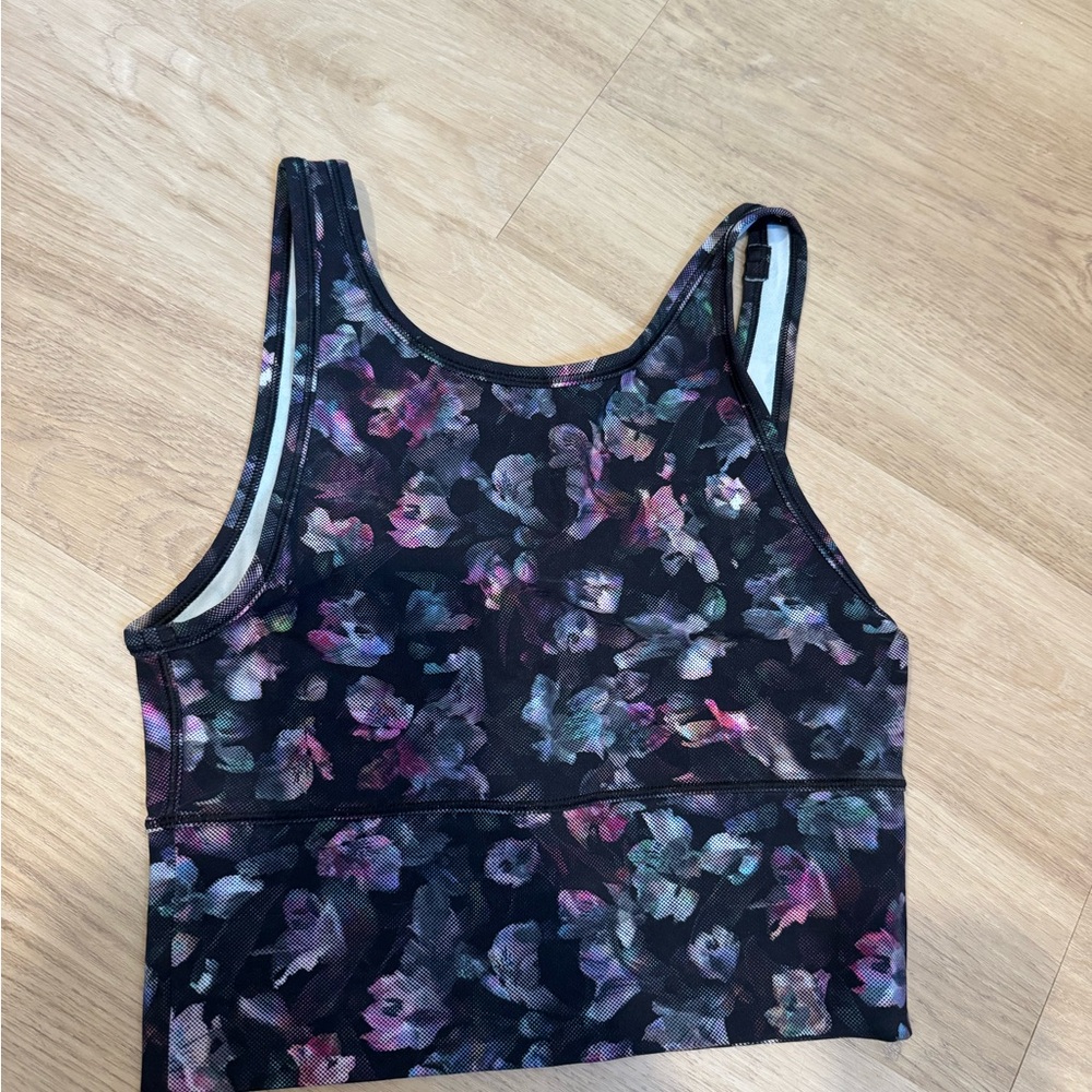 Lululemon Athletica Floral Tank Top & Leggings- Black and Purple